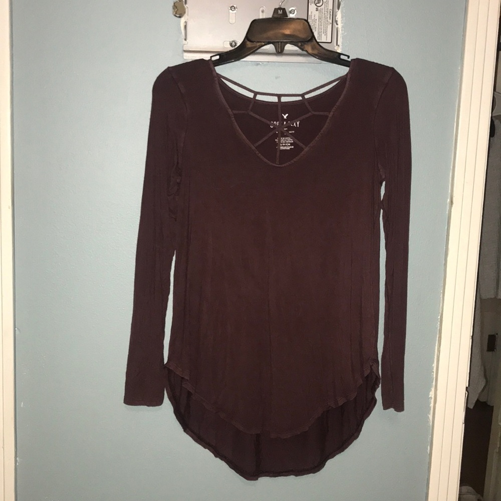 Maroon American Eagle Soft and Sexy Long Sleeve